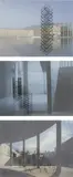 Ronald Moran, Three works: Untitled (from the series 'Diálogo inmaterial en un espacio de Tadao Ando'), photographs and ink on translucent sheets, in 3 parts