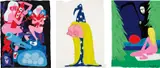 Reas, Three works: (i) It's going to be a Problem; (ii) Tit Wizard; (iii) Hickory Wind by Blue Oyster Cult, 2010, gouache and graphite on paper
