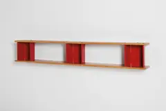 Wall-mounted shelf by Charlotte Perriand, oak-veneered wood and painted steel, sold Sep 2017