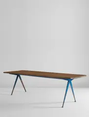 “Compas” cafeteria table, model no. 512 by Jean Prouvé, 1953, oak and painted steel, sold Sep 2017