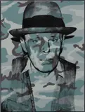 Joseph Beuys in Memoriam by Andy Warhol, 1986, screenprint in colors, on Arches 88 paper, the full sheet, sold Sep 2017