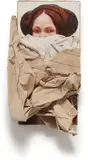 Titus Kaphar, Tina Vesper, 2009, oil on canvas with wood, unstretched canvas, thread and string
