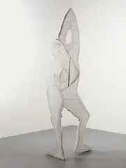 Thomas Houseago, Monument Man, 2007, Tuf-Cal, iron, hemp, graphite and colored pencil