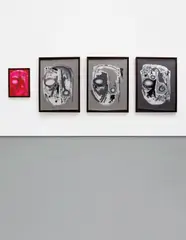 Aaron Curry, Hobo Head Rig (Bank 1, 2, 3, 4), 2006, acrylic, ink and gouache on paper, in 4 parts