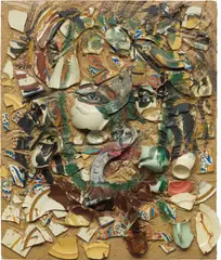 Pascin Pig Passin Time by Julian Schnabel, 1983, oil, plates and Bondo on wood, offered Nov 2017