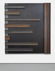 Untitled by Yannis Kounellis, 2014, iron, canvas and enamel, sold Nov 2017