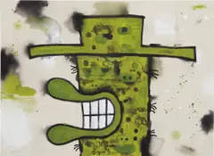 Character Study #5 by Carroll Dunham, 1997-1998, acrylic, oil and graphite on linen, sold Nov 2017