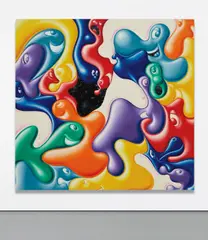Space n' blobs by Kenny Scharf, 2004, oil on canvas, sold Nov 2017