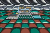 Roger Brown, Company Town, Feudal System, 1979, oil on canvas
