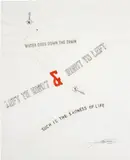 Lawrence Weiner, Water Goes Down The Drain, 2006, paper collage, silver paint, gouache and colored pencil on paper