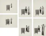 Cindy Sherman, Six Scenes from Murder Mystery, 1976, gelatin silver print cut-outs mounted on paper board, in 6 parts