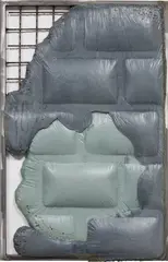 Neil Beloufa, Secured Wall Series, 2015, foam, pigment and iron, in artist's frame