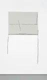 Analia Saban, Modular Drawing (One 14-inch Line Printed on Tape, Applied in Whole or in Parts): Landscape, 2008, printed archival clear tape on paper-mounted panel