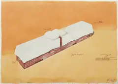 Proyecto de Bajo Costo by Los Carpinteros, 2001, pencil and watercolor on paper, sold Nov 2017