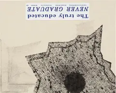 Nate Lowman, Never Graduate, 2005, alkyd, ink transfer and bumper sticker on canvas