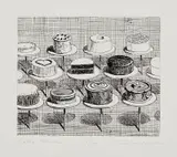 Wayne Thiebaud, Cake Window, from Delights, 1964, Etching, on Rives BFK paper, with full margins