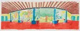 David Hockney, Hotel Acatlán, First Day, from the Moving Focus Series, 1985, Lithograph in colors, on two sheets of HMP handmade paper, the full sheets
