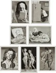 Milestones by John Currin, 2006, The complete set of seven etchings with aquatint and drypoint, on Kochi NB paper, with full margins, contained in the or, sold Apr 2017