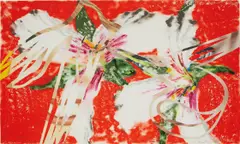 Sister Shrieks, from Secrets in Carnations by James Rosenquist, 1987, Monoprint and lithograph in colors, on Arches Cover paper, the full sheet, sold Apr 2017