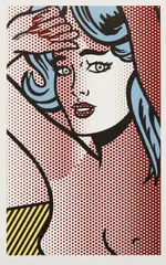Roy Lichtenstein, Nude with Blue Hair, from Nudes Series, 1994, Relief print in colors, on Rives BFK paper, with full margins