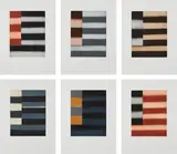 Sean Scully, Enter Six, 1998, The complete set of six etchings and aquatint in colors, on Somerset paper, with full margins, all contained in the original dark blue fabric-covered portfolio with title and artist's name inset in the front cover