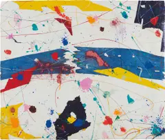 Untitled (SFM 83-474) by Sam Francis, 1983, Monotype with oil paint, powdered pigment and ink in colors, on handmade paper, the full sheet, sold Apr 2017