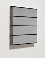 Untitled by Donald Judd, 1986, Folded aluminum and black Plexiglas multiple, sold Apr 2017