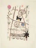 Joan Miró, Les forestiers (bistre) (The Foresters - dark brown), 1958, Aquatint in colors, on Rives BKF paper, with full margins
