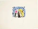 Les magdaléniens (The Magdalenians) by Joan Miró, 1958, Etching and aquatint in colors, on Rives BFK paper, with full margins, sold Apr 2017