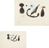 Joan Miró, Saint James Park au crépuscule (Saint James Park at Dusk): two impressions, 1958, Two aquatints with engraving in blue and black, on Rives BFK paper, with full margins