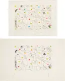 Strip-Tease: two impressions by Joan Miró, 1959, Two etching and aquatints in colors, on Rives BFK paper, with full margins, sold Apr 2017