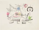 Femme-oiseau II (Bird-Woman II) by Joan Miró, 1960, Soft-ground etching and aquatint in colors, on Rives BFK paper, with full margins, sold Apr 2017