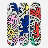 Keith Haring, Party skateboard decks (triptych), transfer-printed maple plywood