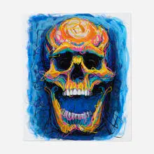 Brent Estabrook, Skull, c. 2015, gouache on paper