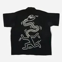 Untitled (Shirt with Drawings) by Keith Haring, c. 1983, hand-painted fabric, sold Jun 2026
