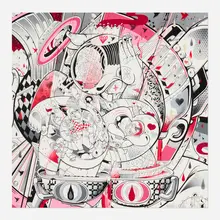 How & Nosm, Storm Predictions, 2012, screenprint in colors and mixed media collage on paper