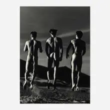 Greg Gorman, Three Boys Jumping, 1991, gelatin silver print