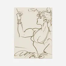 Antonio Lopez, Untitled (Lisa Lyons), paint marker on paper