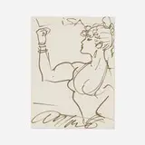 Antonio Lopez, Untitled (Lisa Lyons), paint marker on paper