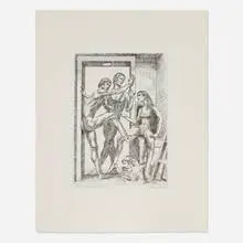 Paul Cadmus, Waiting for Rehearsal, 1984, etching on handmade Australian paper