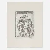 Paul Cadmus, Waiting for Rehearsal, 1984, etching on handmade Australian paper