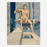 John Lear, Youth and Antiquity, 1961, watercolor on illustration board
