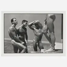 Tom Bianchi, Two Men/Two Statues (from the Out of the Studio series), 1988, gelatin silver print