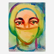T.M. Davy, Care Worker Care Card, 2020, watercolor on paper