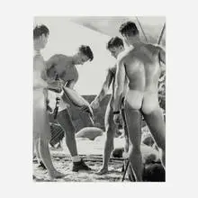 Andrew Kennedy, Shore Leave #20 (Sailors, Hiker and Fish), 1987, gelatin silver print