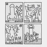 Keith Haring, Four works from the Lucio Amelio suite, 1983, offset lithograph
