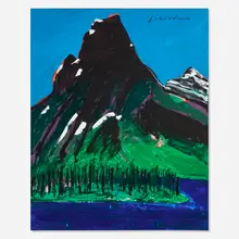 Fritz Scholder, Untitled (Mountain Landscape), oil on canvas