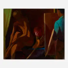 Lorser Feitelson, Artist and Model, 1943, oil on canvas
