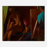 Lorser Feitelson, Artist and Model, 1943, oil on canvas