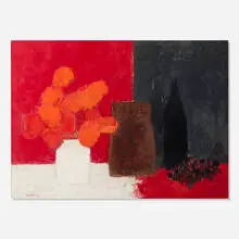 Bernard Cathelin, Nature morte à la grappe de raisin, 1986, oil on canvas